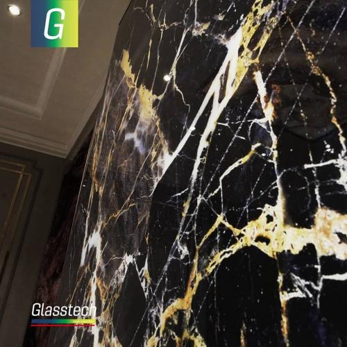 Qara divar mərmər dekorativ şüşə