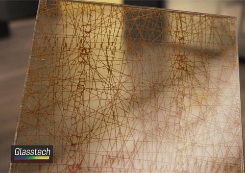 Temperli dekorativ şüşə və parça kombinasiyası