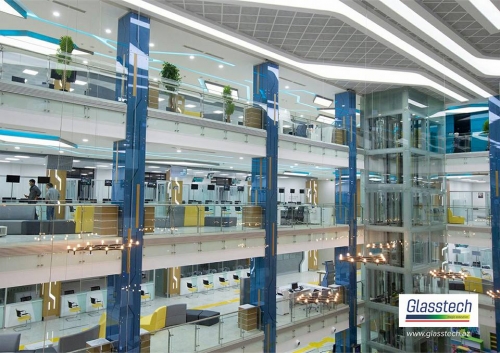 Quba ASAN xidmet şüşə məhəccər və şüşə sütun üzləməsi