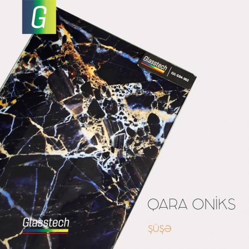 ev dizayn divar panosu qara mərmər və oniks daş şüşə