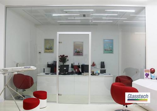 Şüşəli arakəsmə və şüşəli qapı işləri Glasstech və Türk hava yolları