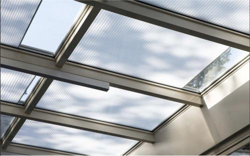 skylight şüşə plise perde