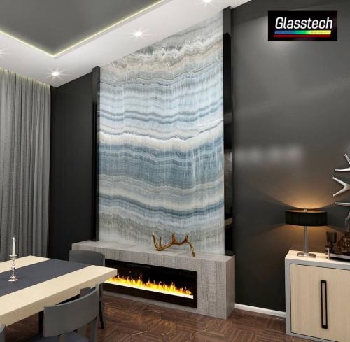 kamin üst şüşə oniks