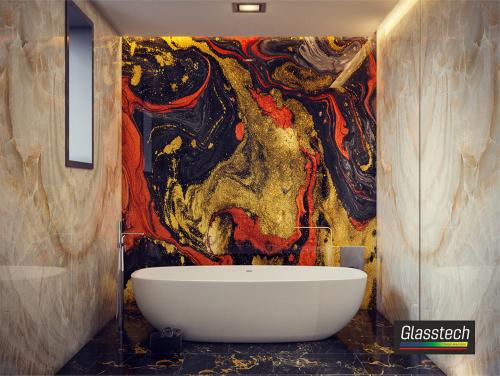 hamam divar şüşə və dekorşəkil