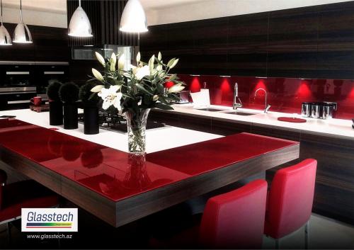 saya rəngli müasir üslublu şüşə fartuk