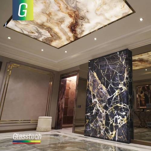 şüşə pano qara mermer